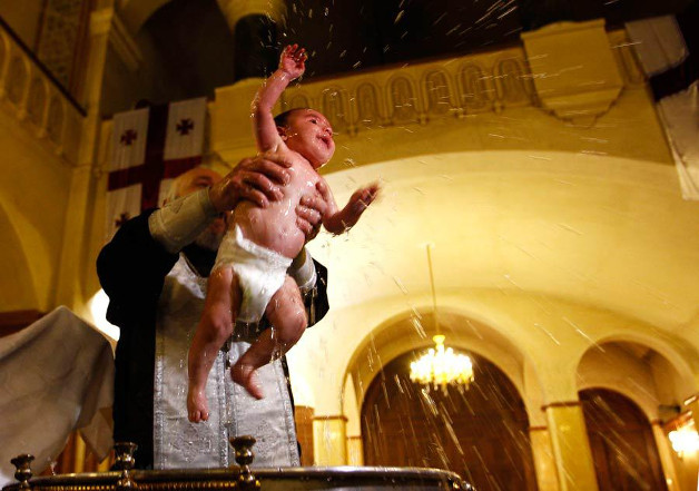 a baptism in church